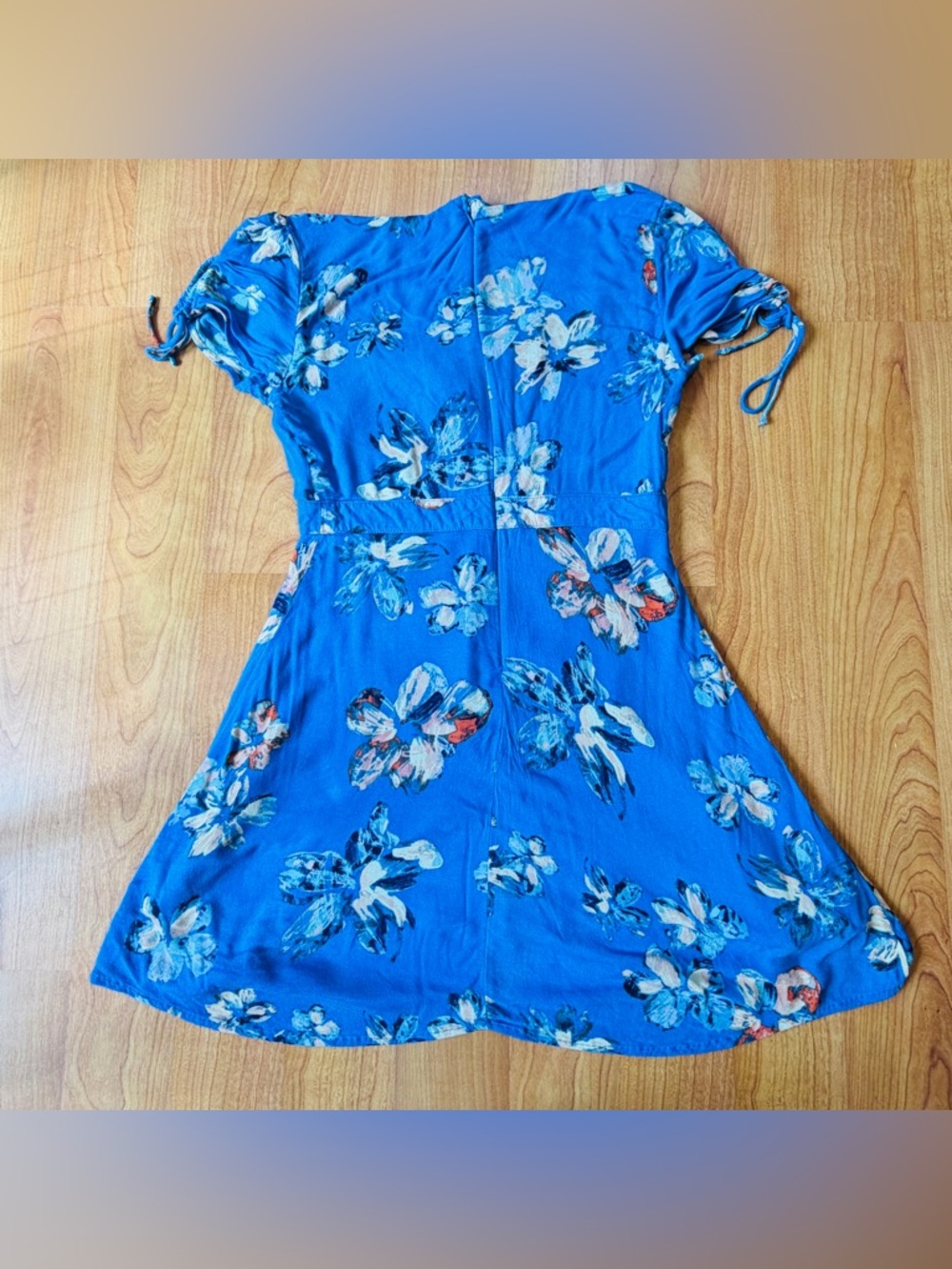 Lulus Women’s Bloomin' Love Blue Floral Pattern Skater Dress Size M - Picture 11 of 12